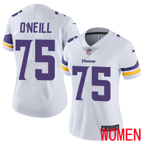 Minnesota Vikings #75 Limited Brian O Neill White Nike NFL Road Women Jersey Vapor Untouchable